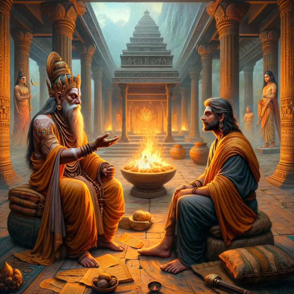 Vishvamitra Agrees to Perform the Sacrifice for Trishanku